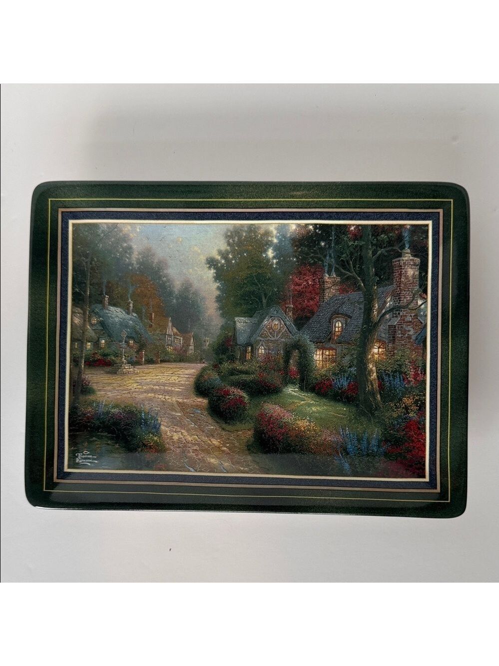 Thomas Kinkade Cobblestone Lane Porcelain Collector Plate Bradford Exchange EUC